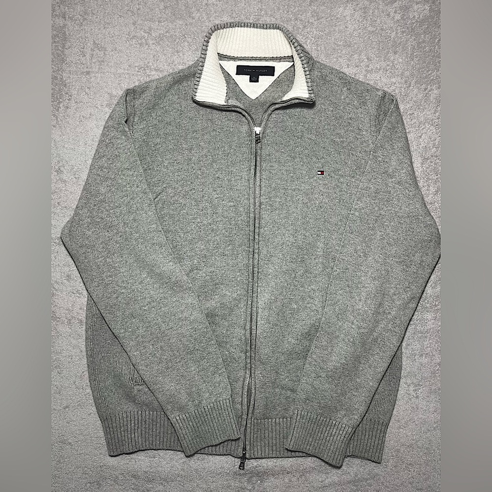 Tommy Hilfiger Grey Zip Up Sweater